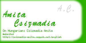 anita csizmadia business card